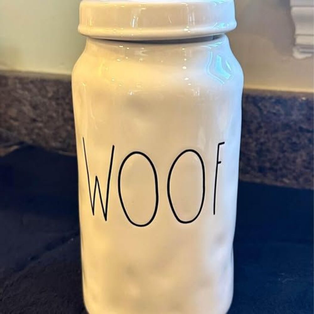 Rae Dunn - “Woof” Dog Treat Jar